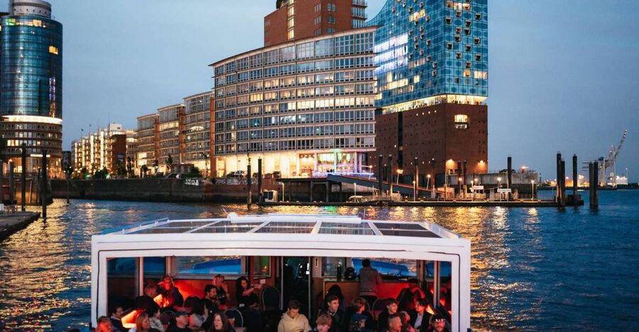 Hamburg: 1-Hour Harbor Evening Lights Cruise - Speicherstadt at dusk: canals, Zollkanal, Wasserschloss, and the Maritime Museum feel