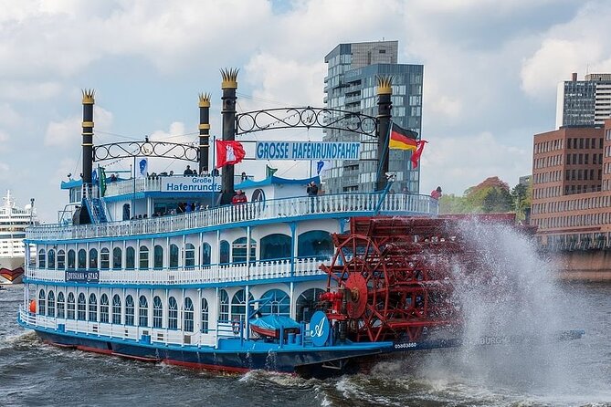Hamburg 2-hour harbor tour on the beautiful Elbe - The working harbor reality: containers, ships, and up-close scale