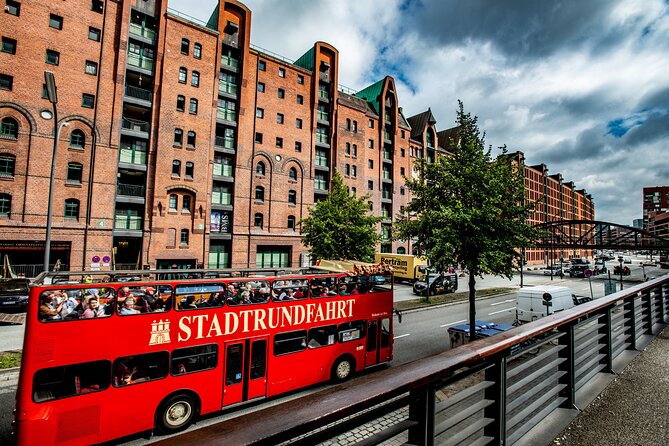 Hamburg Hop-on Hop-off Sightseeing Tour on Red Double Decker Bus - The Route in Order: St. Pauli to Speicherstadt to Rathaus to Reeperbahn