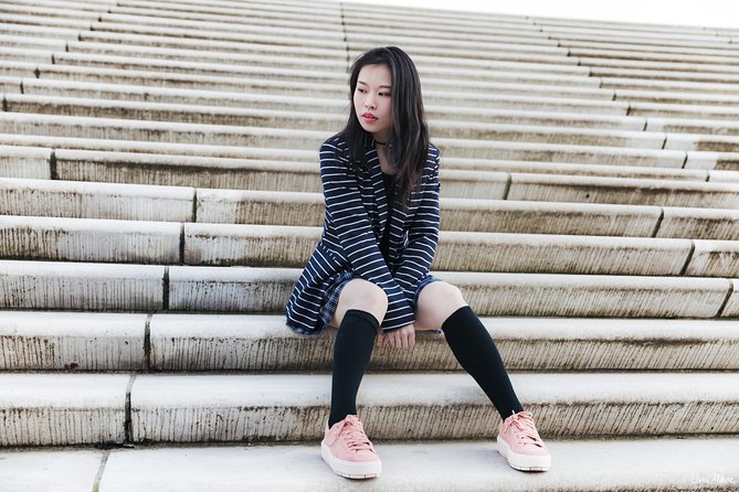 Private Romantic Urban & Street Photoshoot - Mahnmal St. Nikolai: portraits with a memorial courtyard backdrop
